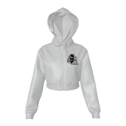 NEW BEGINNING Zip Up Crop Hoodie